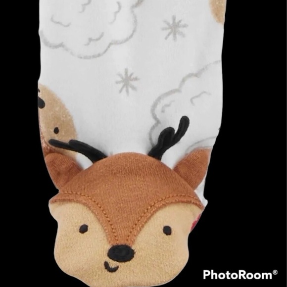 NWOT Carter’s Just One You Santa Reindeer Sleep N Play W/cap Hat sz 9M - Picture 3 of 5